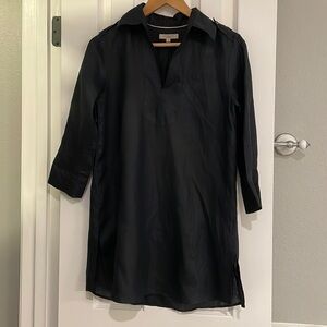 Burberry Black Bamboo Semi Sheer Tunic Top Small